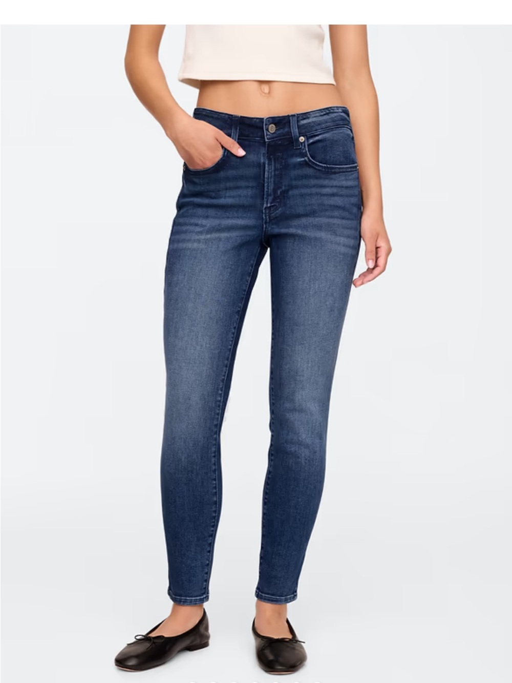GAP Women's medium wash Blue mid-Rise Skinny Jeggings